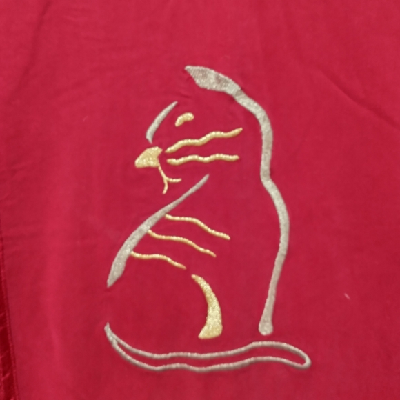 Vintage 90's Pink Kitty Cat Stylized Graphic Long Sleeve Top Size Small W/Tags - Picture 4 of 5